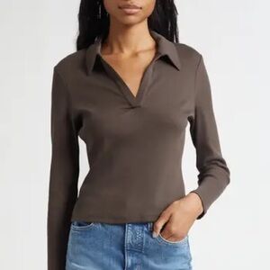 NWT Prettywear Long Sleeve Chocolate Brown Small